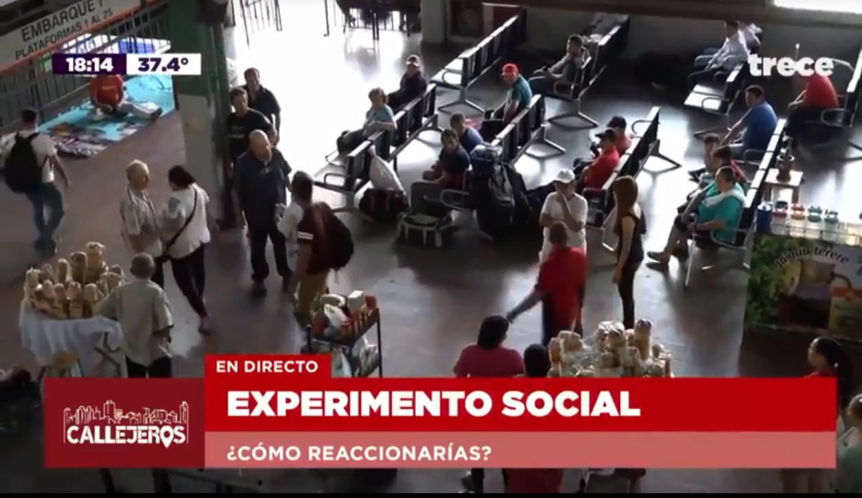 El experimento se realizó en la Terminal de Ómnibus de Asunción.
