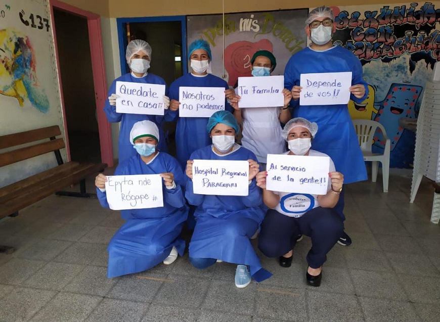 Profesionales de la Salud instan a la población de permanecer en su casa. Foto: Ministerio de Salud