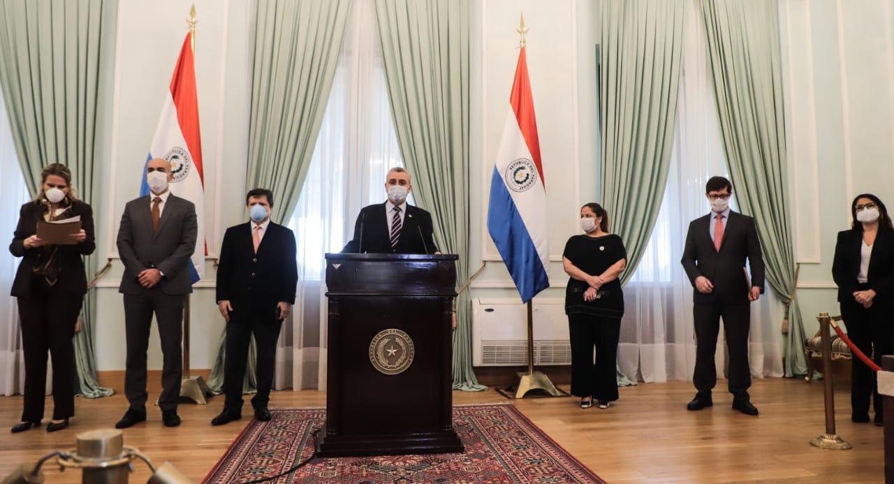 Conferencia de prensa del Gabinete de ministros en el Palacio de López. Foto: Gentileza