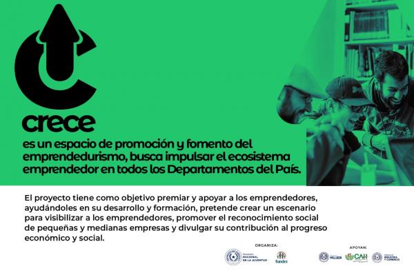 Afiche del proyecto Crece, de la Secretaría Nacional de la Juventud.