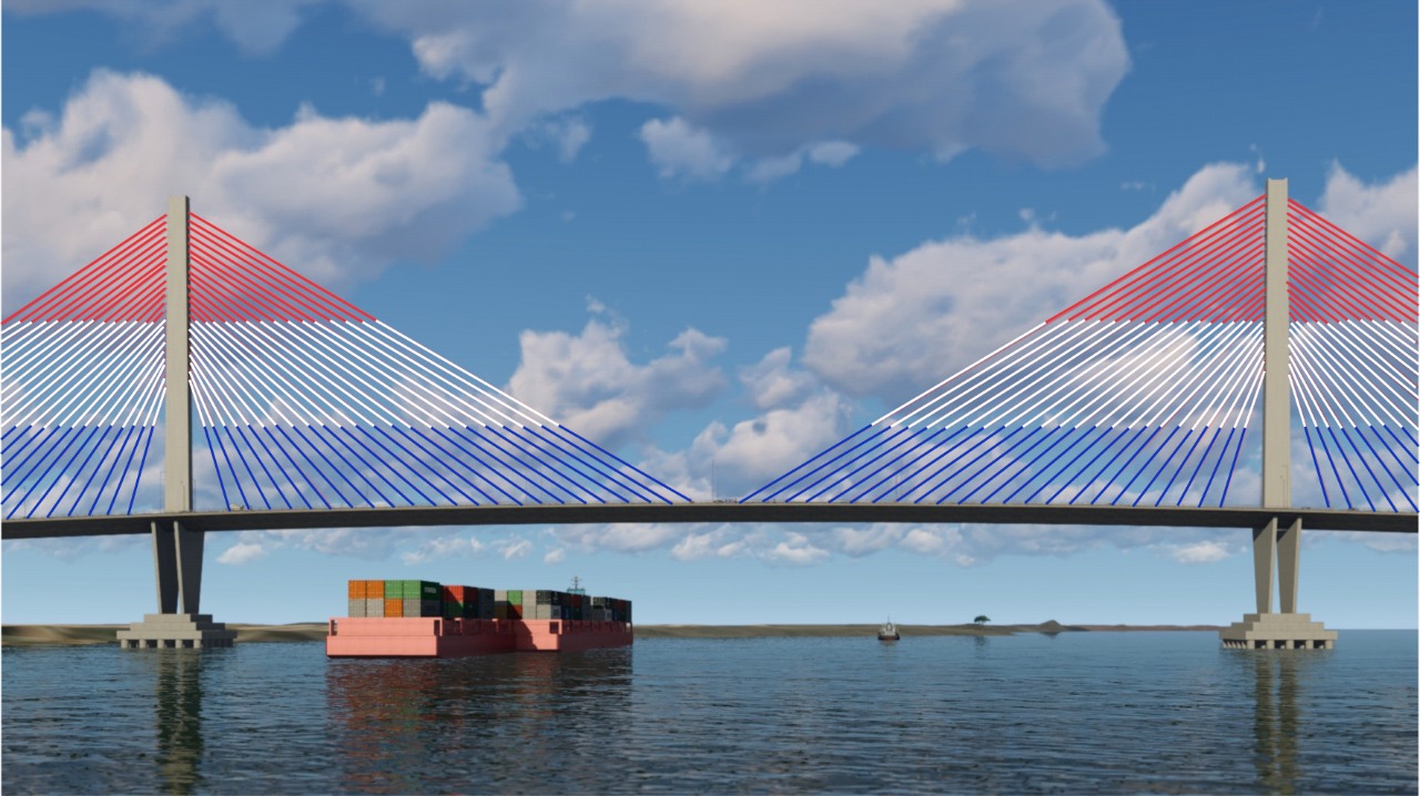 Imagen de referencia de cómo se verá el nuevo puente Héroes del Chaco, que unirá Asunción con Chaco'i.