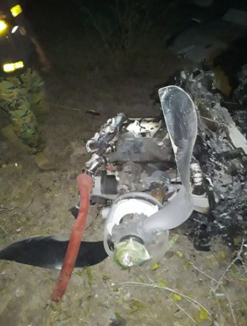 La avioneta cayó por causas desconocidas y al tocar tierra, se incendió. Foto: Gentileza