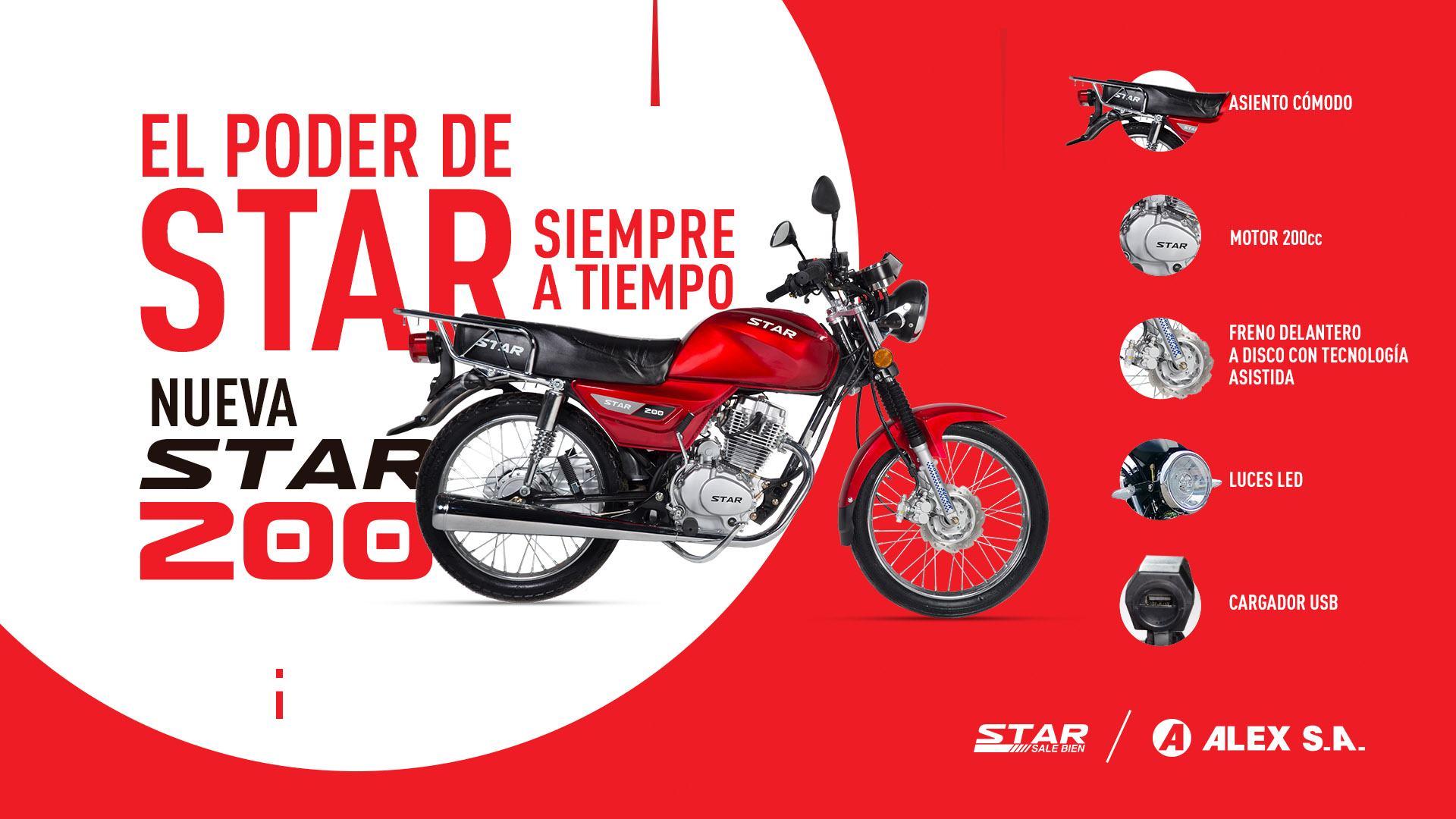 Nuevo modelo de moto STAR 200 de ALEX S.A.