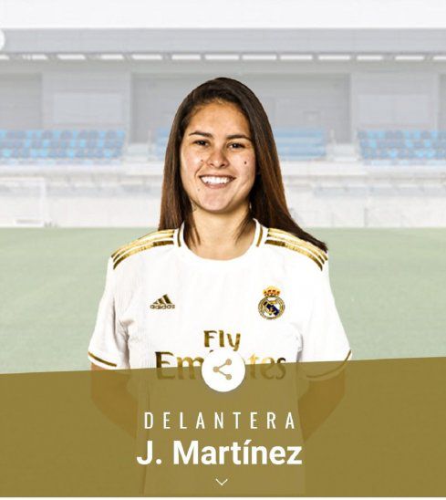 Jessica Martínez, jugadora paraguaya, vistiendo la camiseta del Real Madrid.