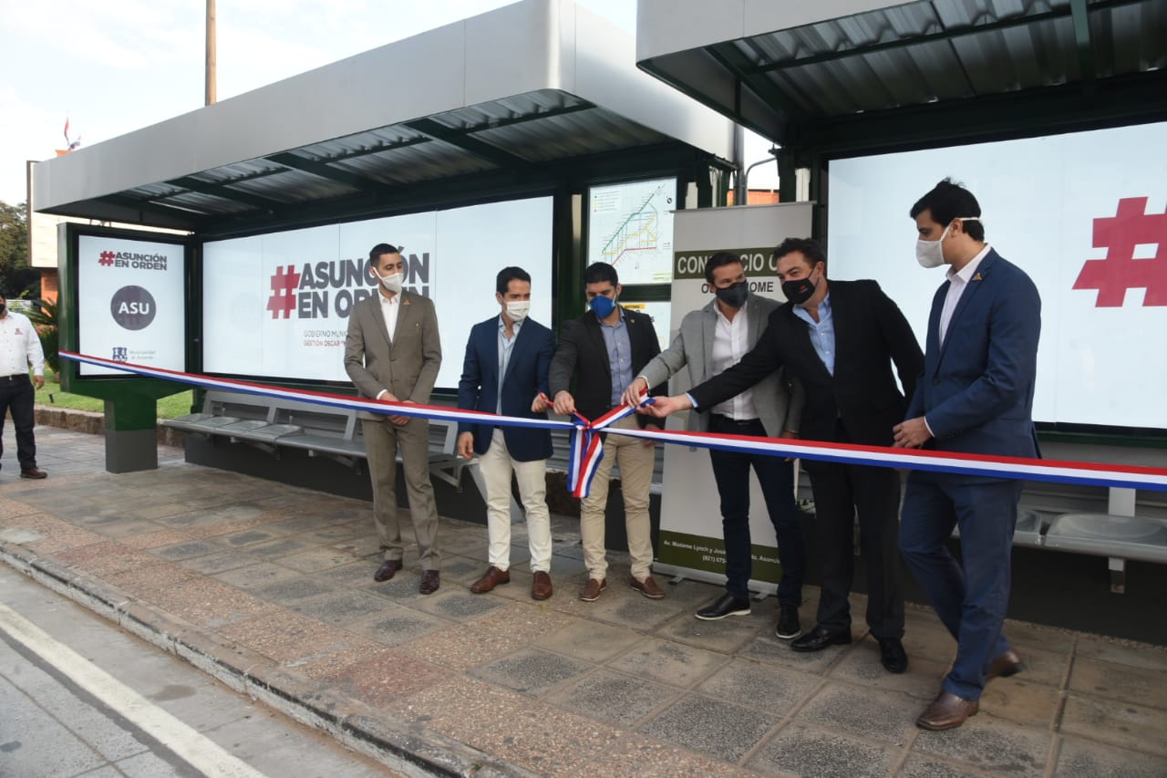 Las 11 paradas inauguradas forman parte de lo que es el corredor de Aviadores del Chaco. Foto: @AsuncionMuni