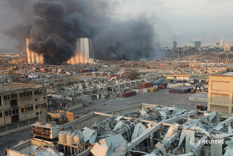 La explosión se registró este martes en el puerto de Beirut. Foto: Reuters