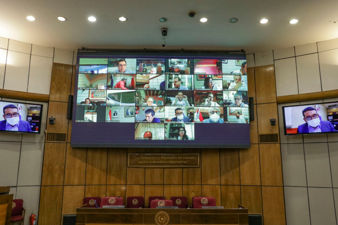 Sesión virtual ordinaria de la cámara de Senadores.