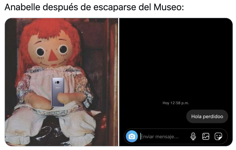 Meme sobre el supuesto escape de Annabelle.