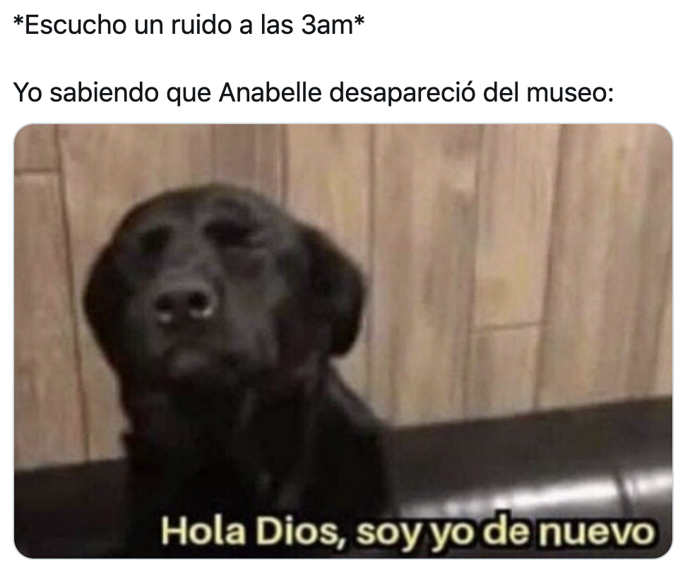 Meme sobre el supuesto escape de Annabelle.