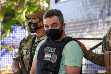 El jefe narco brasileño Fabrício Santos Da Silva, alias Guri o Nené, fue expulsado del país y entregado a la Policía Federal, a inicios de agosto. Foto: SENAD