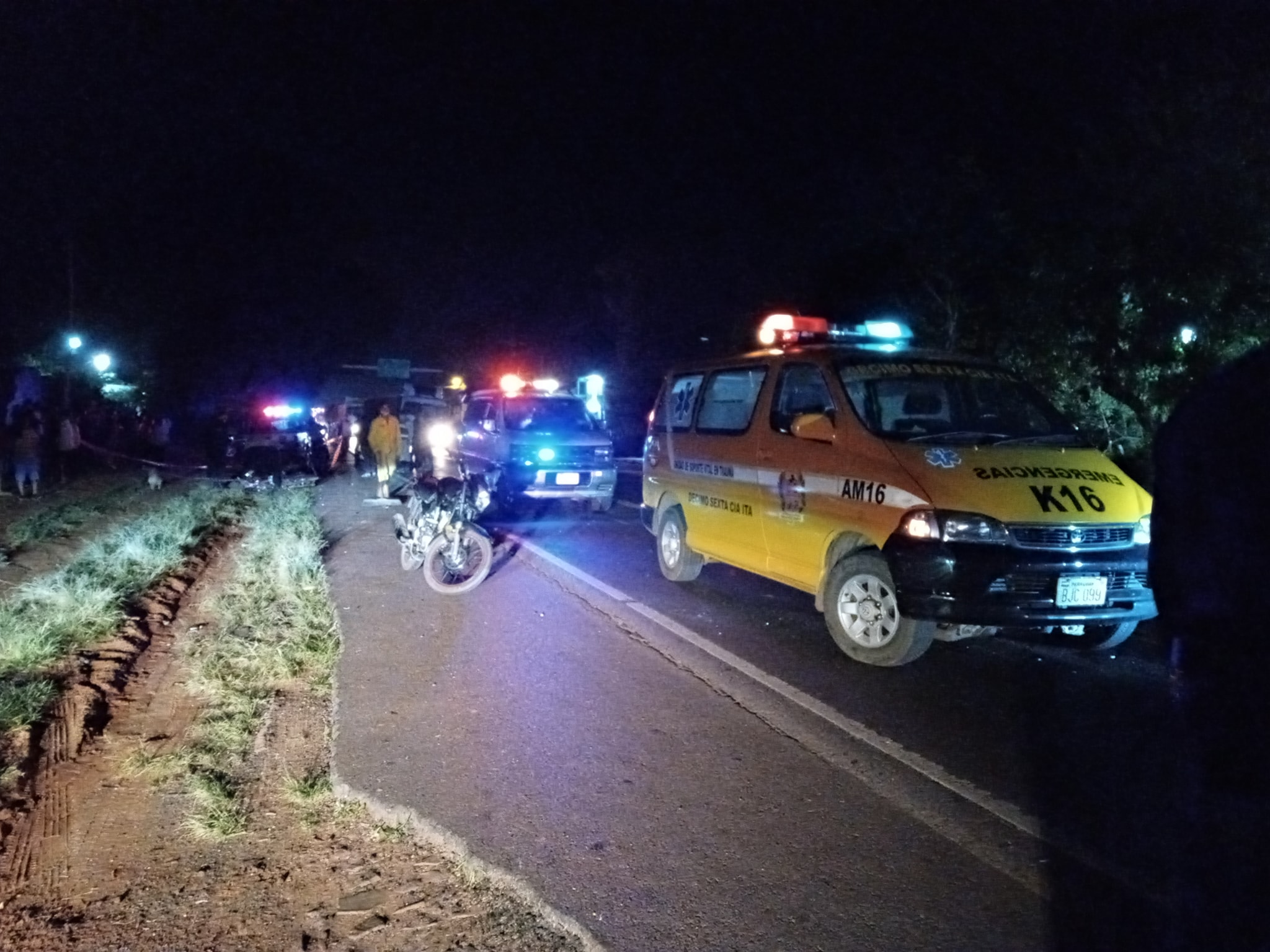 El accidente fatal ocurrió sobre la ruta 1 en el kilómetro 40 de la ciudad de Itá. Foto: Gentileza