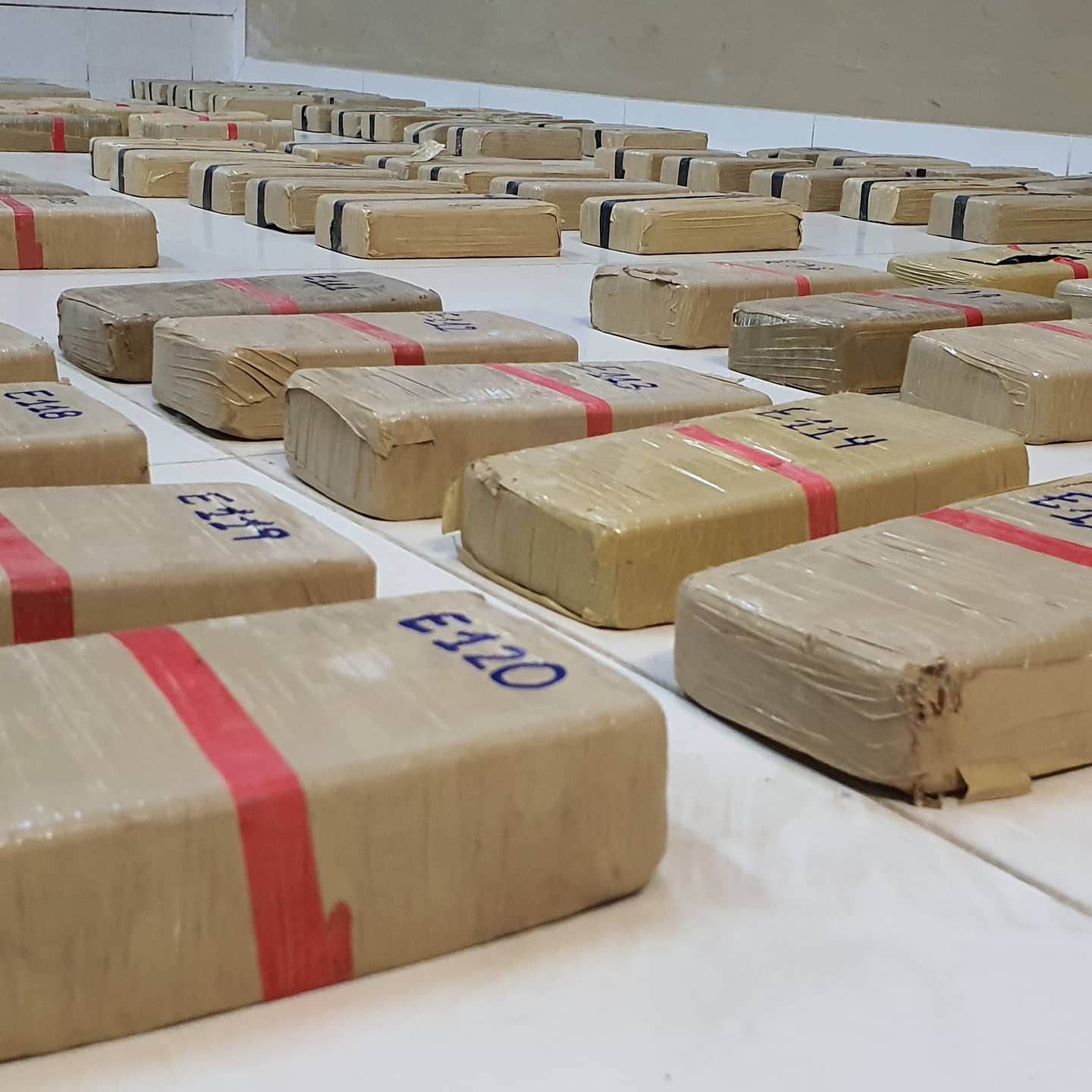 122,8 kilos de cocaína fue el peso total de la droga incautada en el Chaco. Foto: SENAD