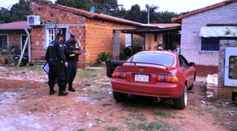 Escena del feminicidio en Capiatá.