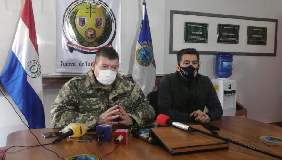 Conferencia de prensa en Concepción sobre enfrentamiento entre FTC y EPP. Foto: Gentileza