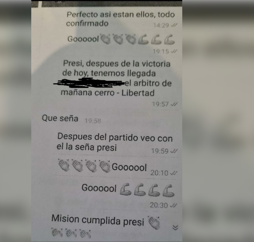 Chat filtrado como una de las evidencias presentadas contra Trovato.