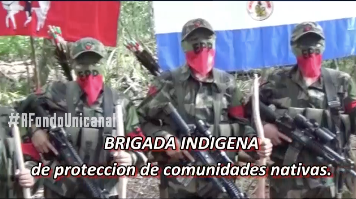 Captura de video del EPP. Brigada indígena de protección de comunidades nativas.
