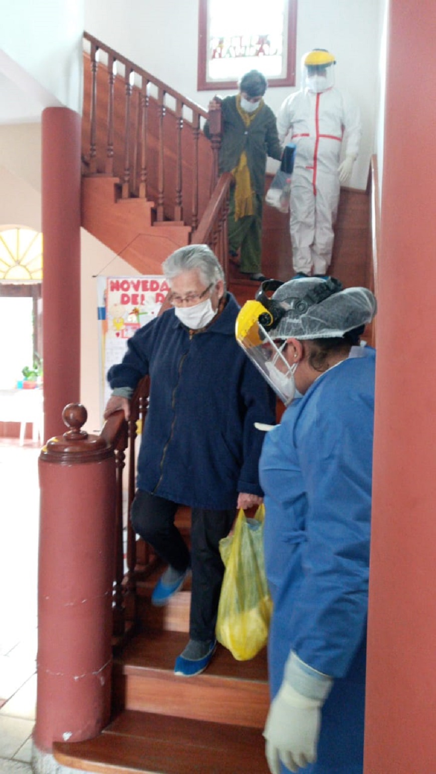 Las tres adultas mayores vencieron al Covid-19 en el Hogar tutelado “Santa Teresita”. Foto: Ministerio de Salud