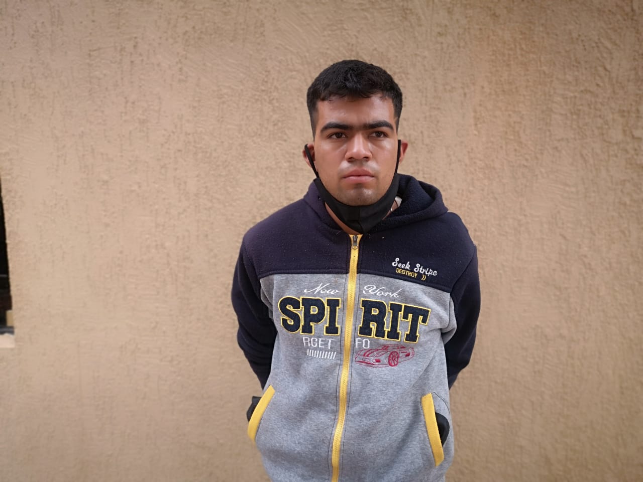 El joven detenido fue identificado como como Jorge Arnaldo López (19). Foto: @senad_paraguay