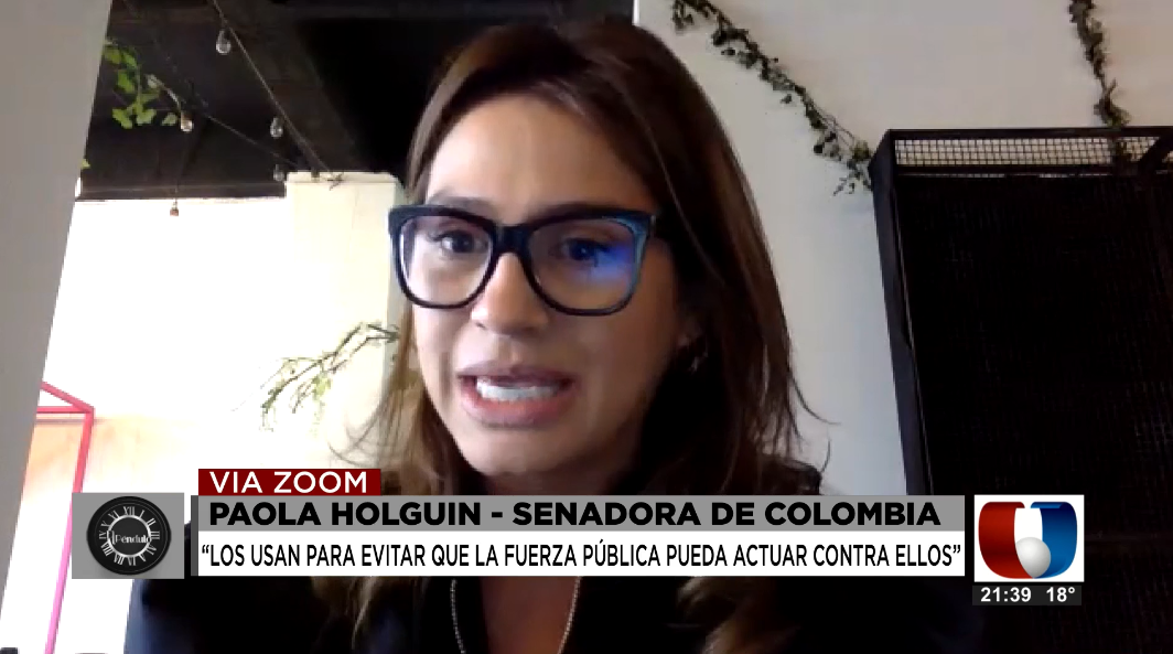 Paola Olguín, senadora de Colombia. Foto: Captura de pantalla / El Péndulo.