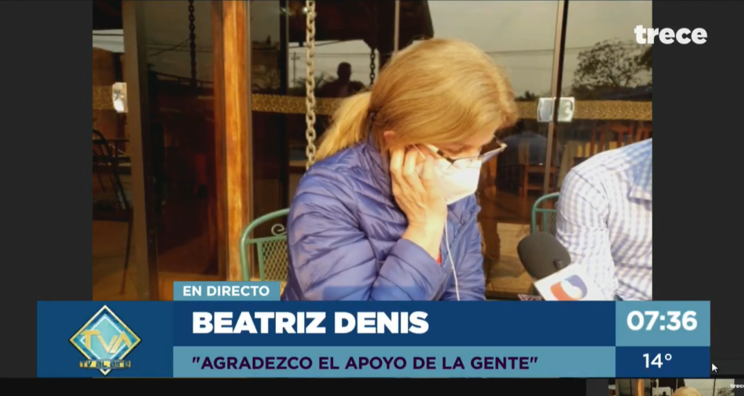Beatriz Denis, hija de Óscar Denis. Foto: Captura de pantalla / TV al aire.
