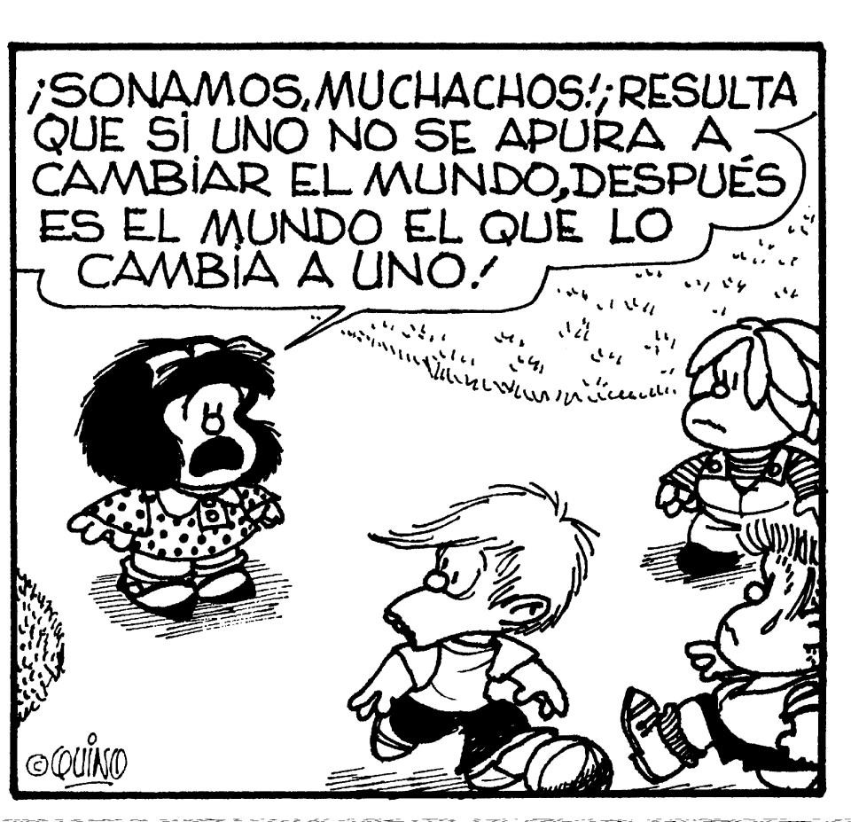 Sus tiras humorísticas protagonizadas por Mafalda, aparecieron en 1964 por primera vez.