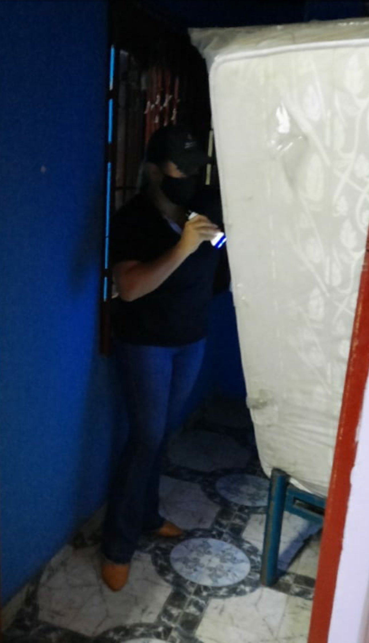 Allanamiento en vivienda donde residía Dahiana Espinoza y su concubino. Foto. Gentileza.