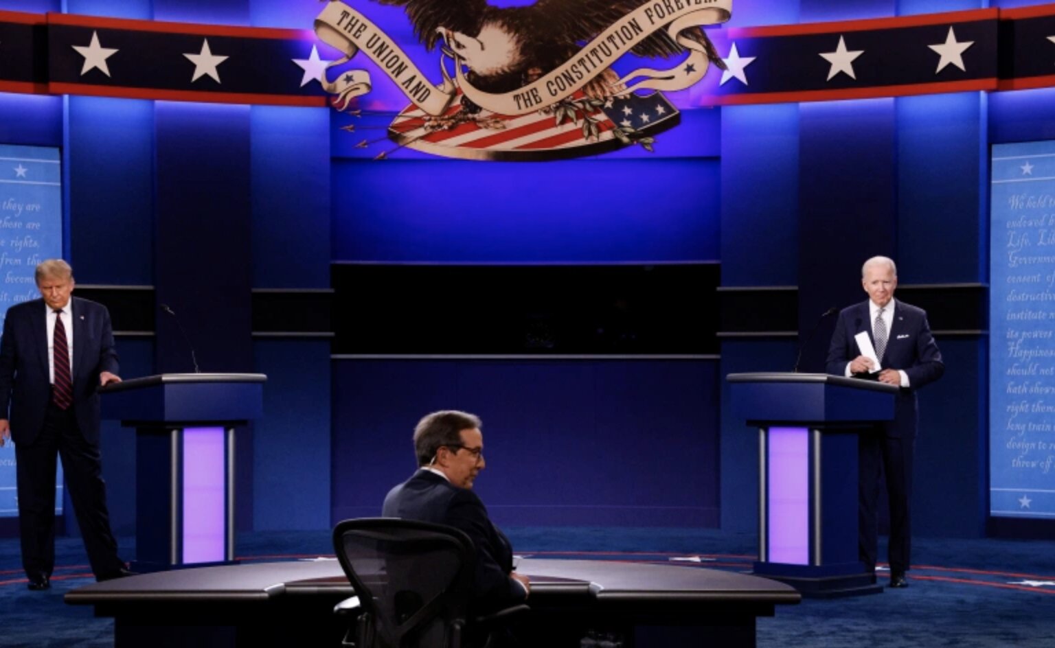 Trump y Biden en el debate presidencial.