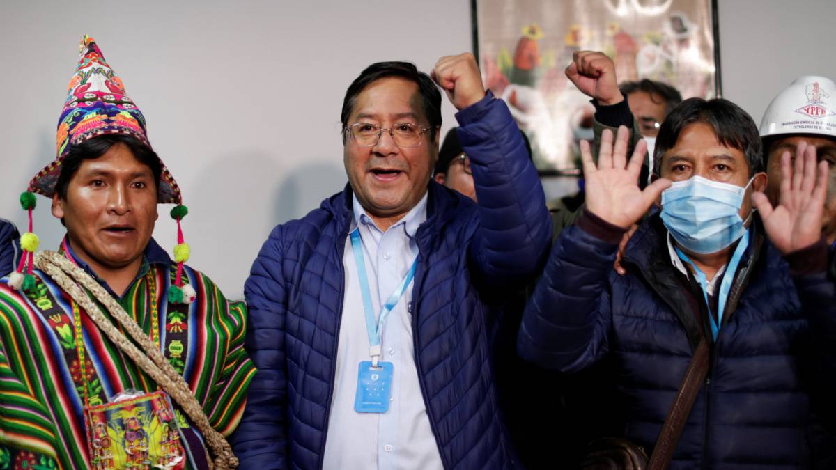 Luis Arce y David Choquehuanca, ganadores de las elecciones en Bolivia.