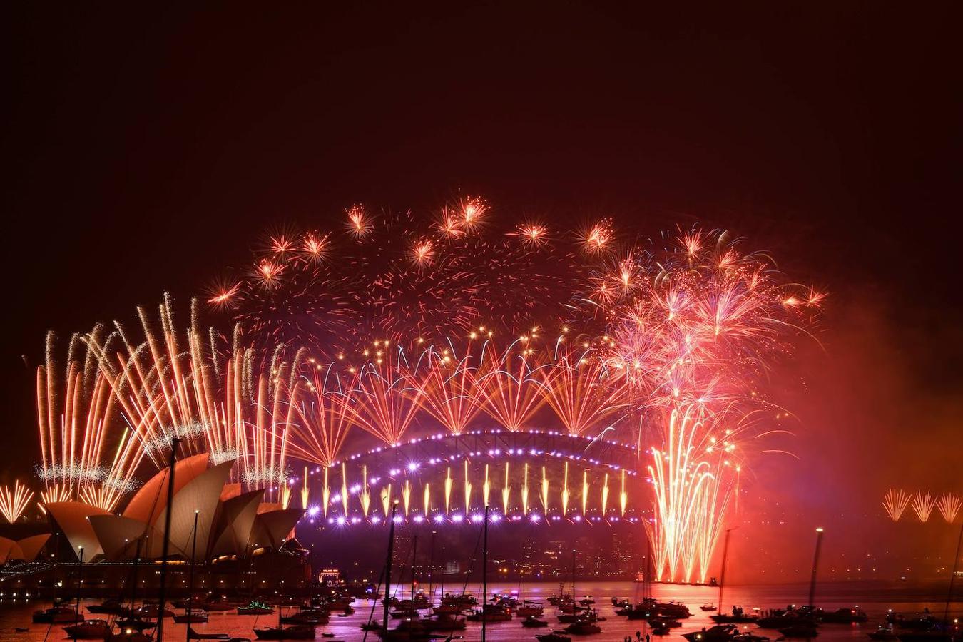 Fuegos artificiales en Sydney, Australia para celebrar la llegada del Año Nuevo. Foto: AFP