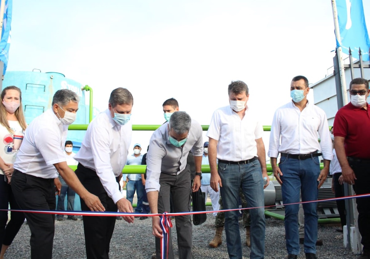Essap inauguró una planta de tratamiento compacta potabilizadora, en la ciudad de San Bernardino. Foto: Essap.