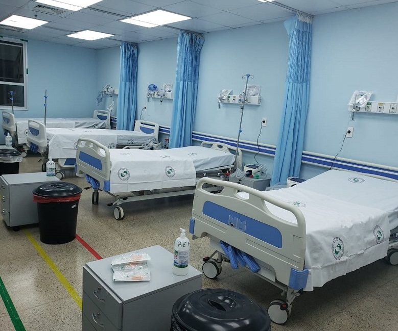 De 30 camas disponibles en la Unidad de Terapia Intensiva (UTI), 28 se encuentran ocupadas en el Hospital Integrado del IPS en CDE. Foto: Agencia IP.