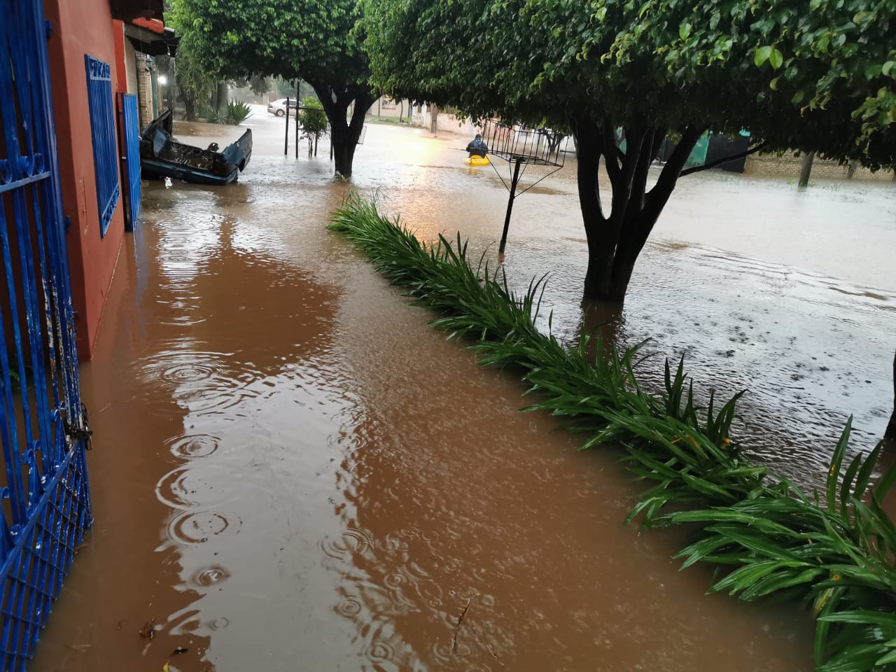 Las calles amanecieron inundadas tras lluvias.
