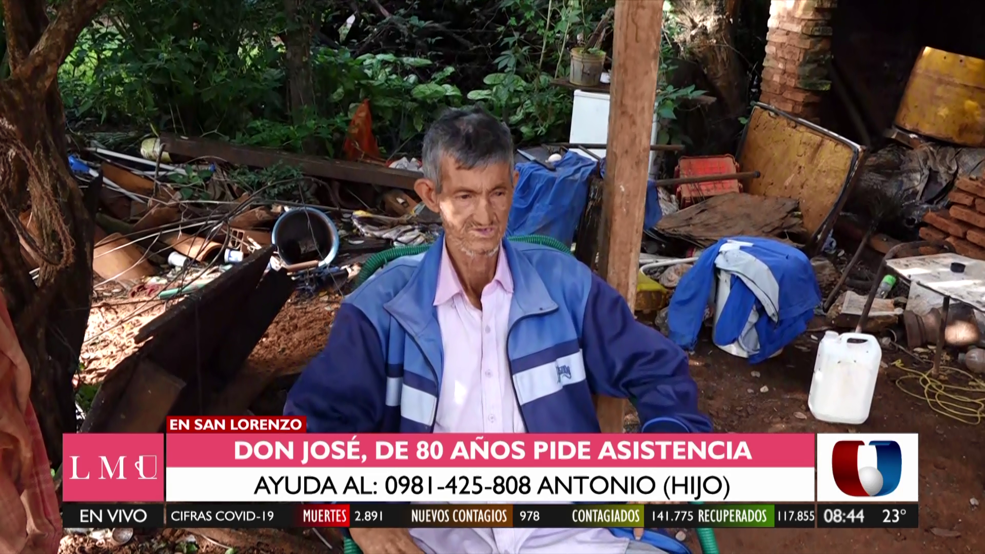 Don José solicita la ayuda del gobierno y solidaridad ciudadana. Foto: captura de pantalla.