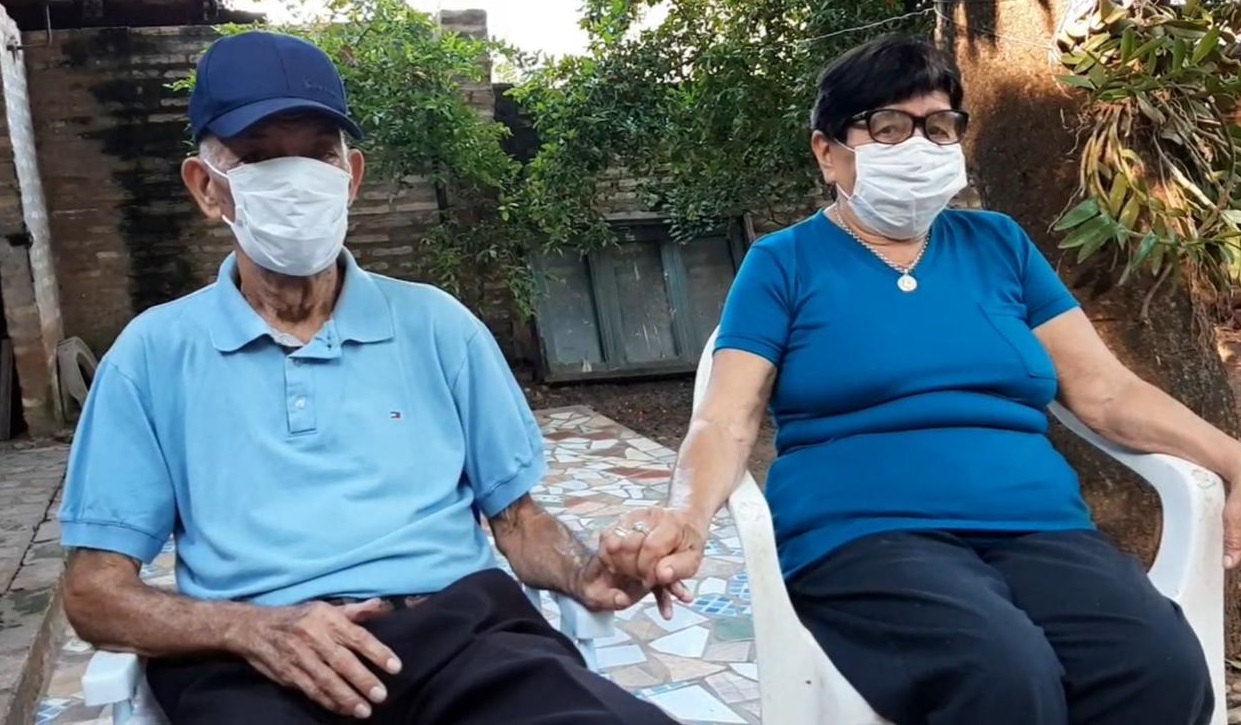 Don Modesto y ña Ramona cumplieron 59 años de casados. Foto: captura de pantalla.