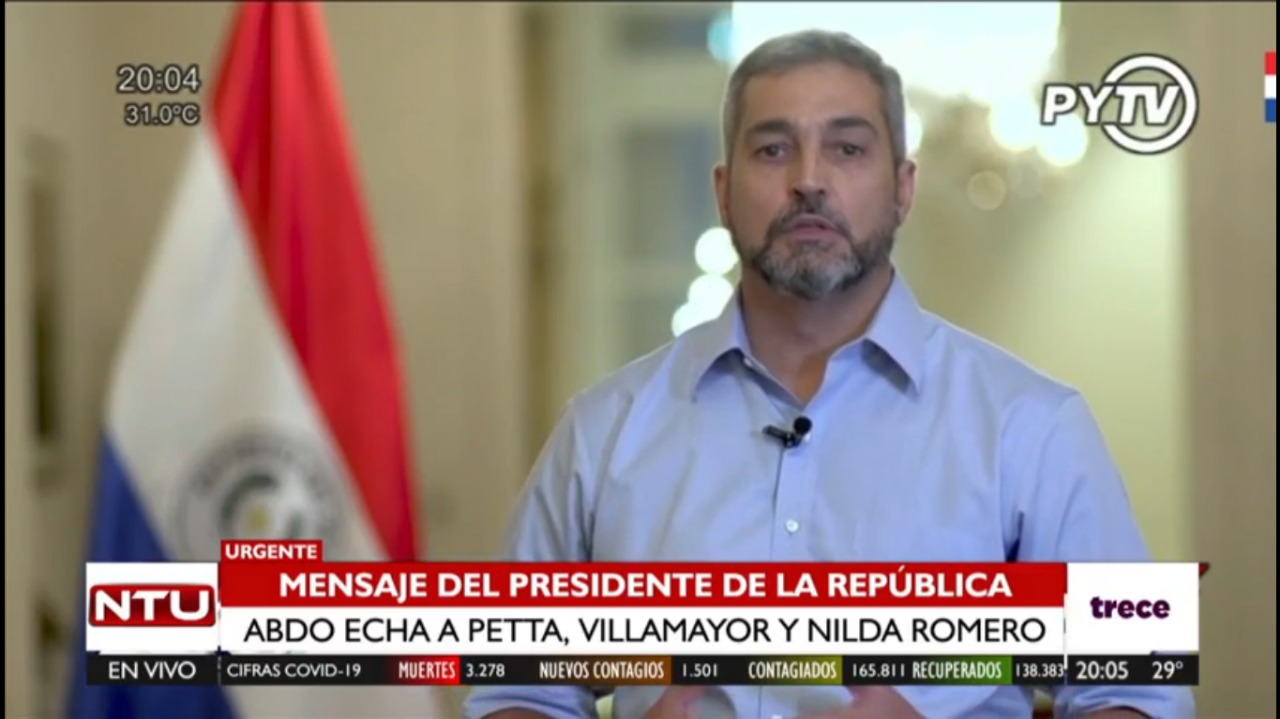 Mario Abdo Benítez, presidente de la República. Foto: Captura de pantalla.