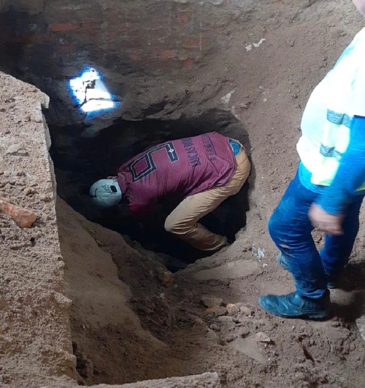 Túnel hallado en Tacumbú. Foto: Ministerio de Justicia.
