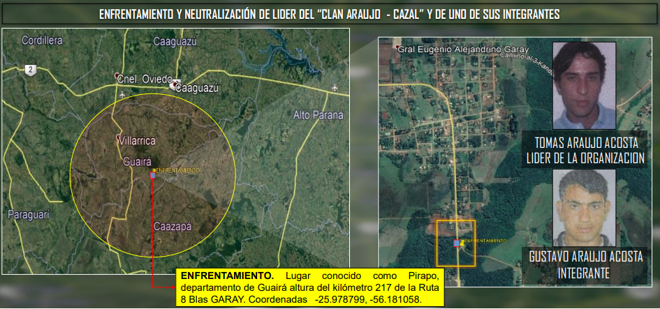 Zona del enfrentamiento policial con los hermanos Araújo. Foto: captura de pantalla.