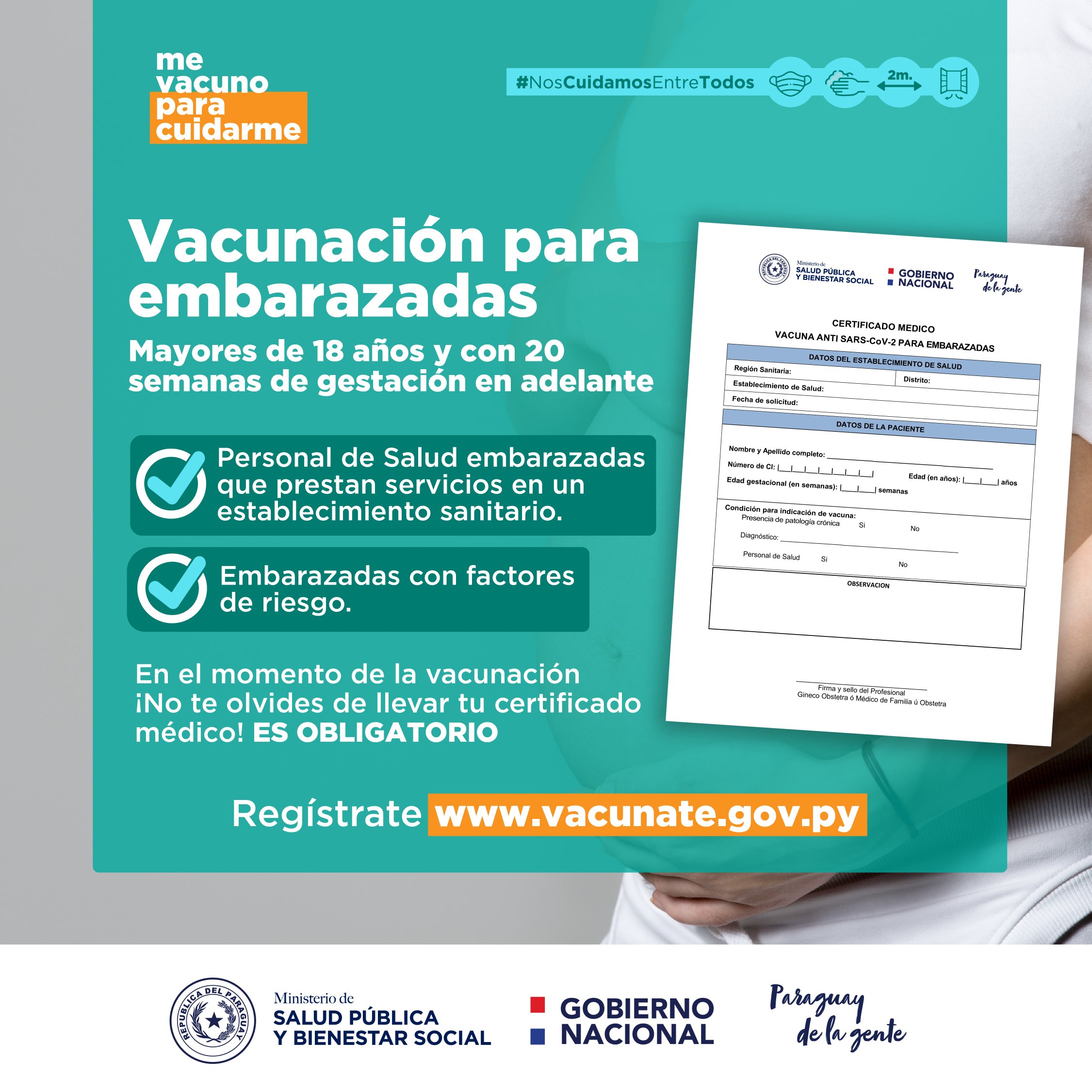 Vacunación anticovid: difunden certificado médico que deberán presentar embarazadas