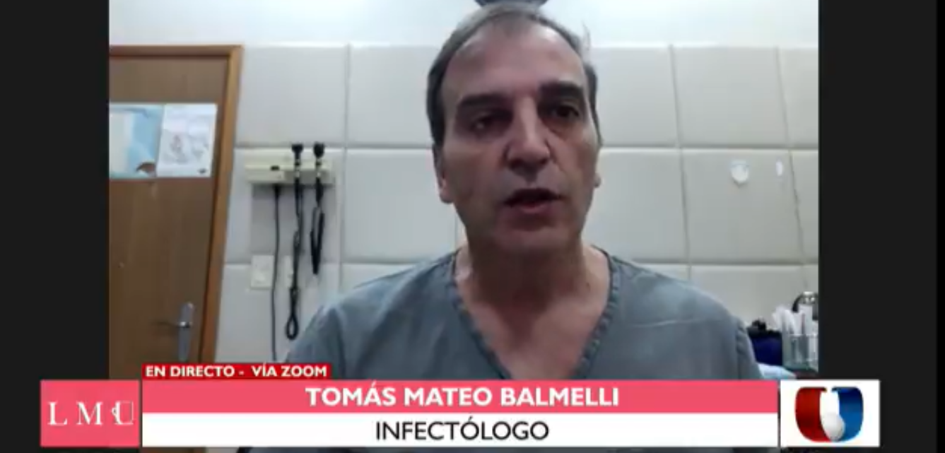 Tomás Mateo Balmelli, infectólogo. Foto: captura de pantalla.
