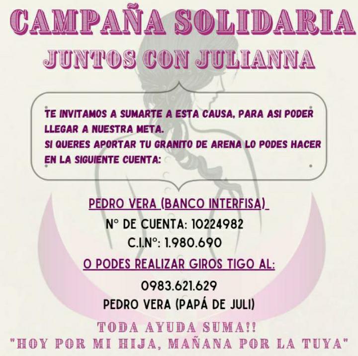 Campaña solidaria: ¡Juntos con Juliana!