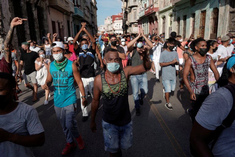 Manifestaciones en Cuba. Foto: Infobae.