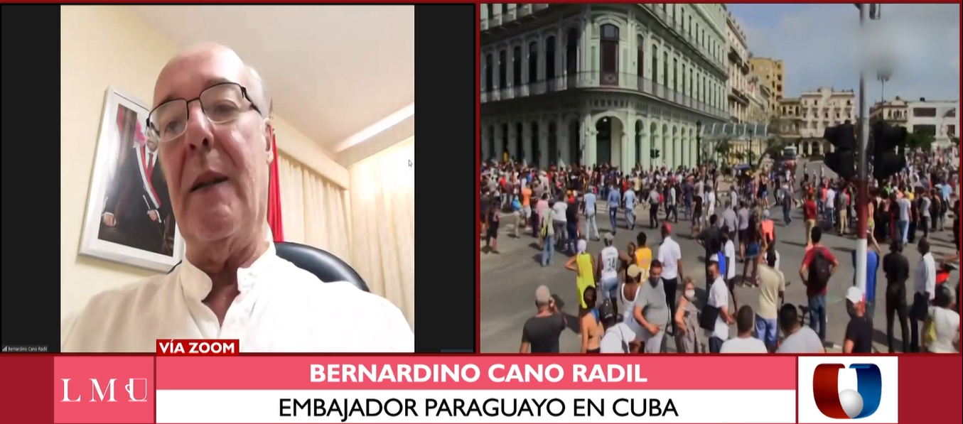 Bernardino Cano Redil, embajador de Paraguay en Cuba. Foto: captura de pantalla.