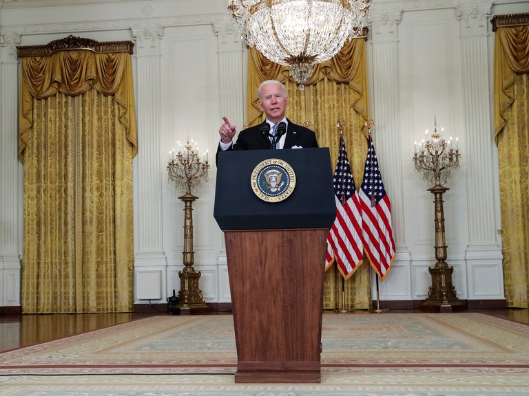 Joe Biden en conferencia de prensa desde la Casa Blanca. Foto: Reuters.
