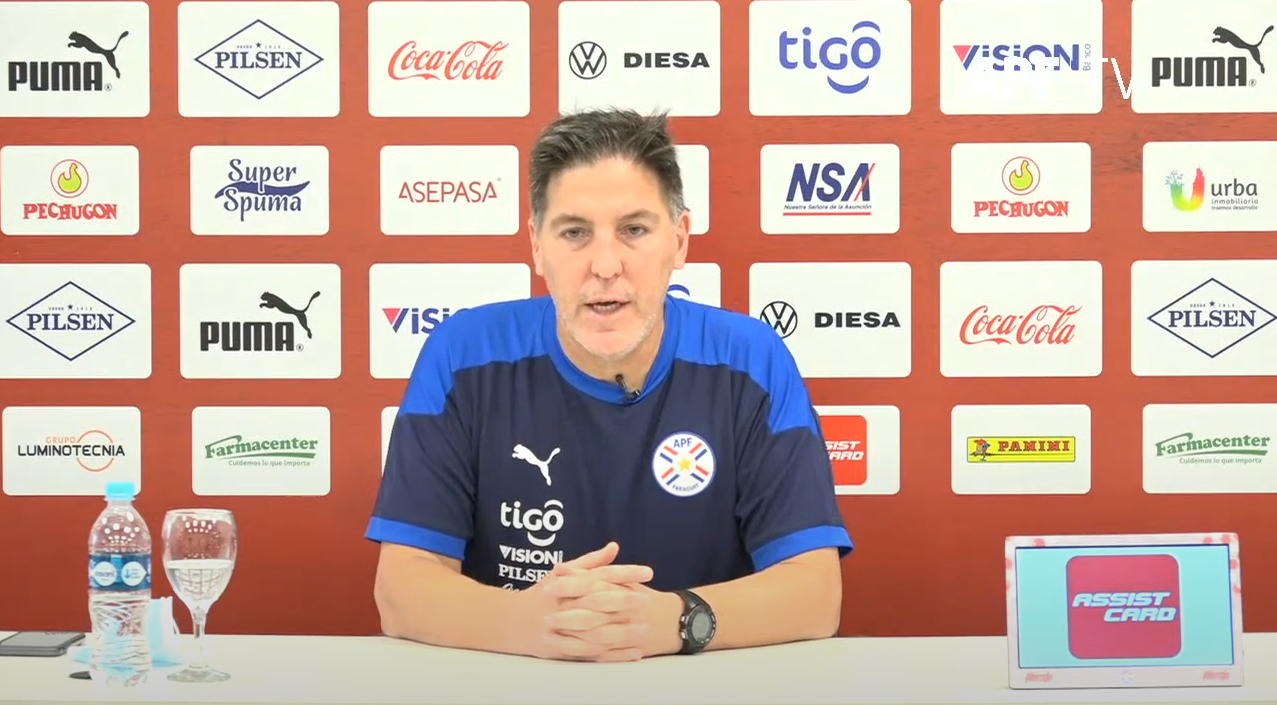 Eduardo Berizzo, director técnico de la Selección Paraguaya. Foto: captura de pantalla.