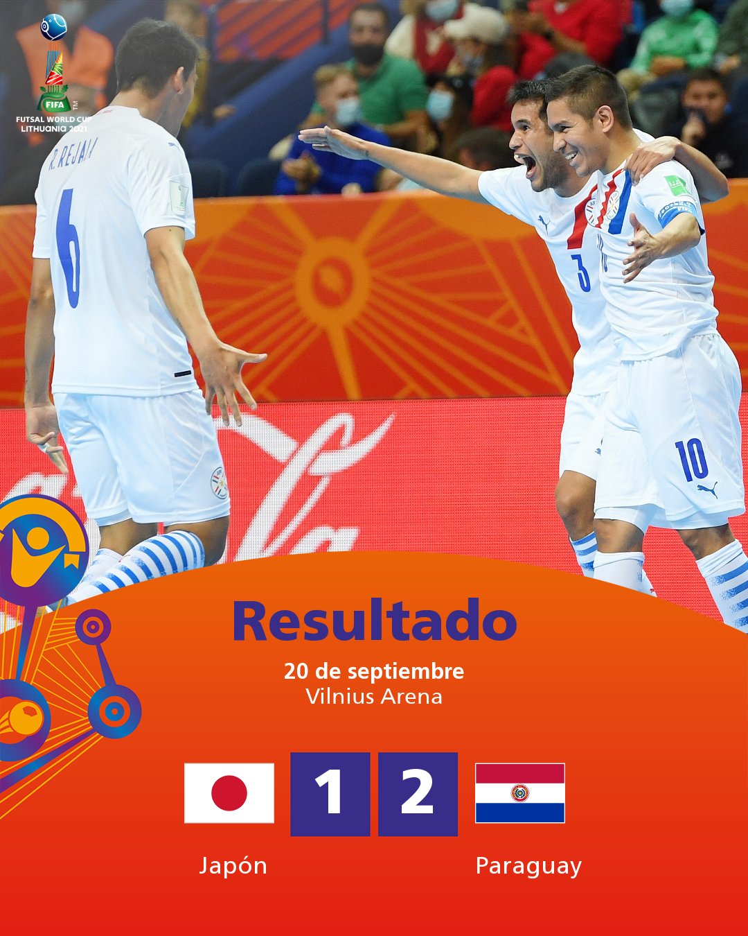Paraguay clasificó a los Octavos de Final de la Copa Mundial de Futsal FIFA 2021.