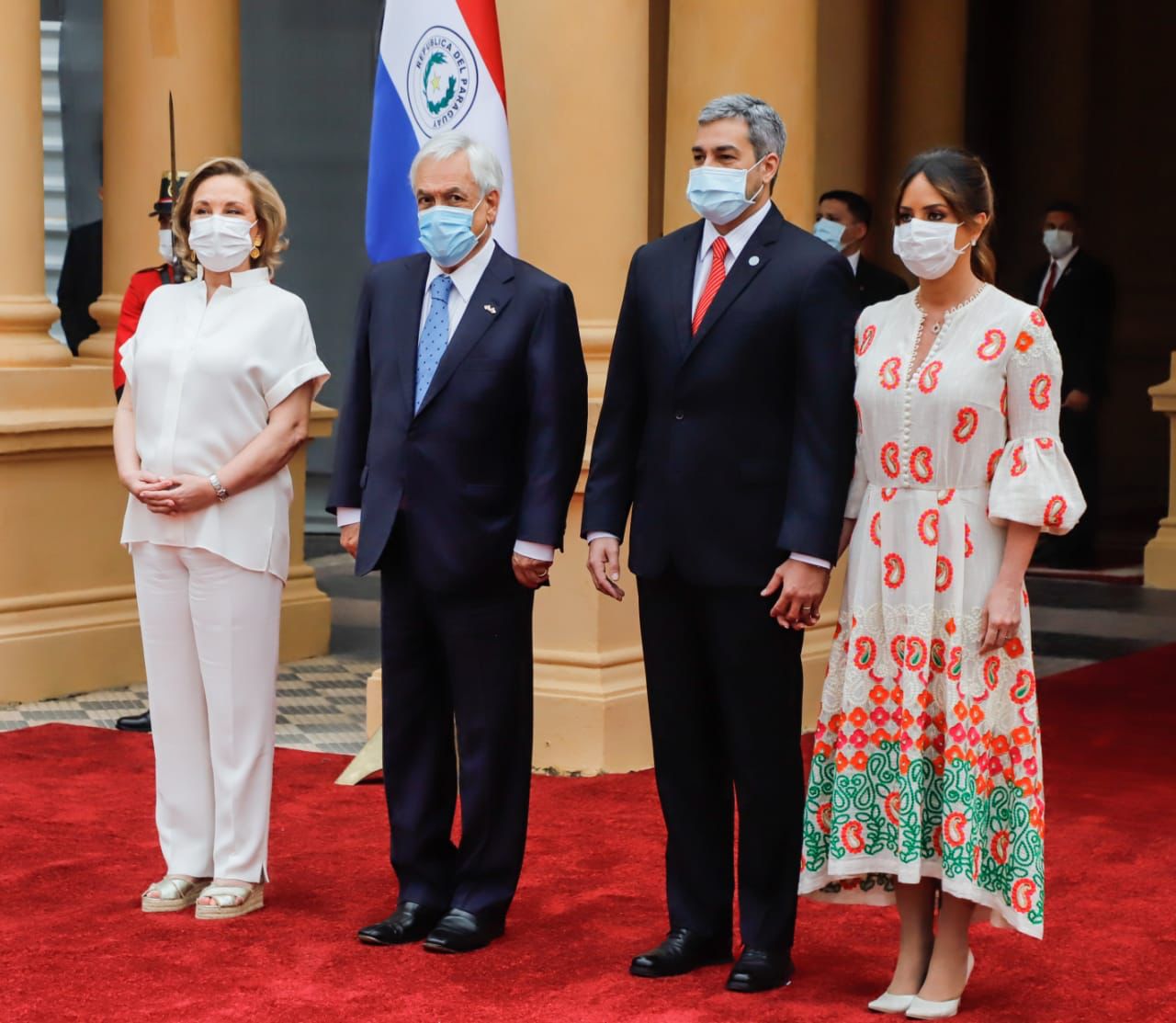 Parejas presidenciales de Paraguay y Chile en Palacio de Gobierno. Foto: gentileza.