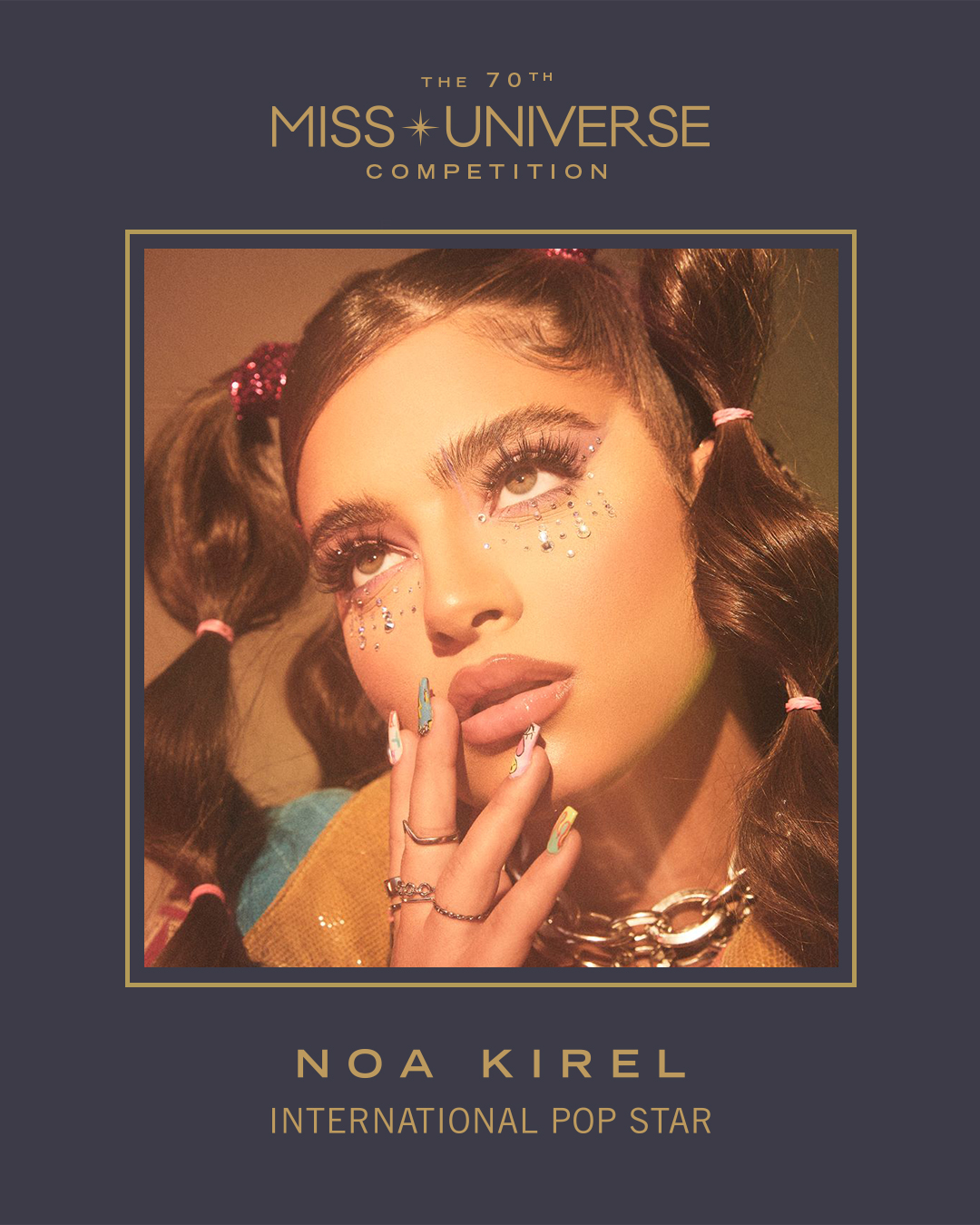 Miss Universo confirmó a la cantante israelí Noa Kirel para el show de esa noche. Foto: @MissUniverse