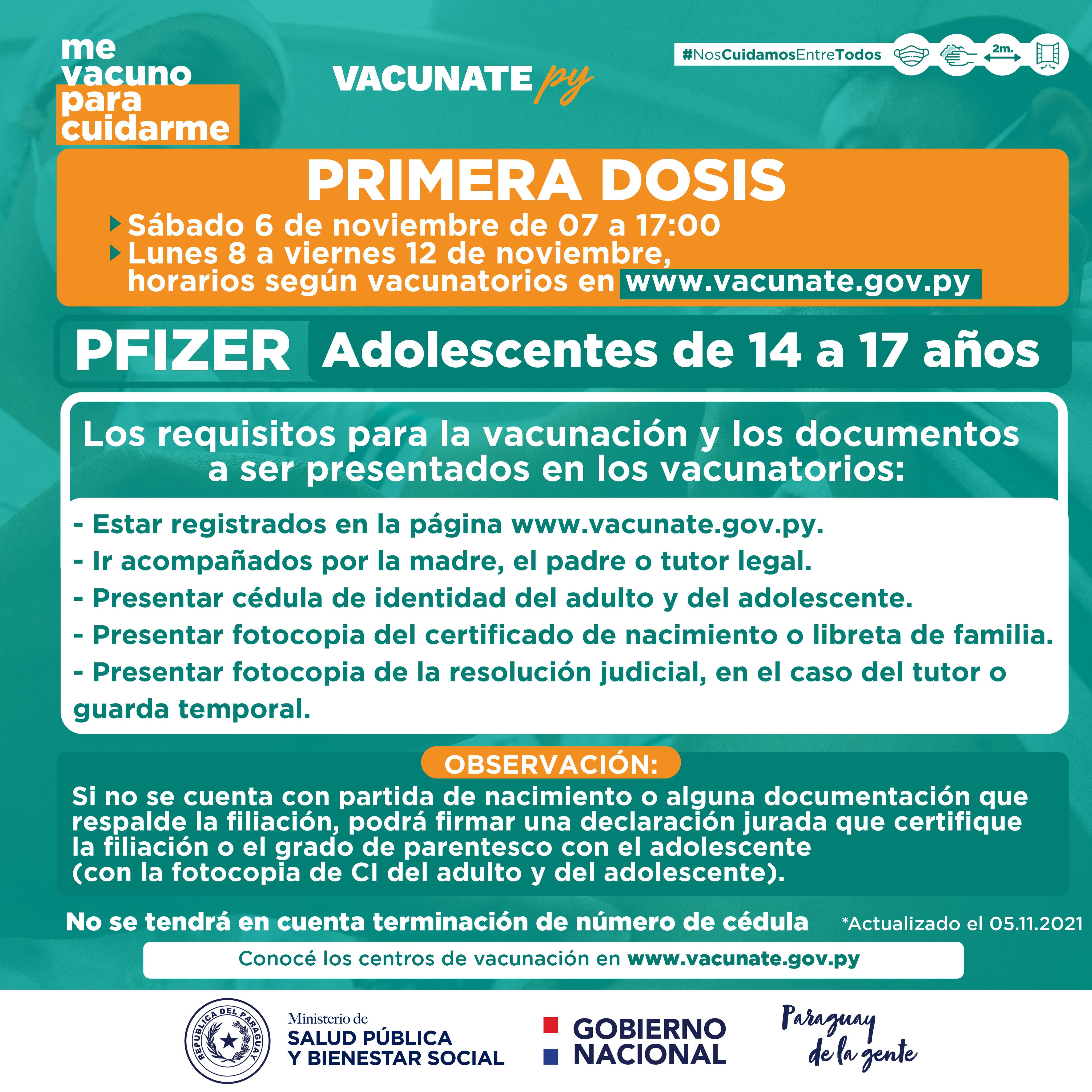 Requisitos para aplicar dosis anticovid a adolescentes.