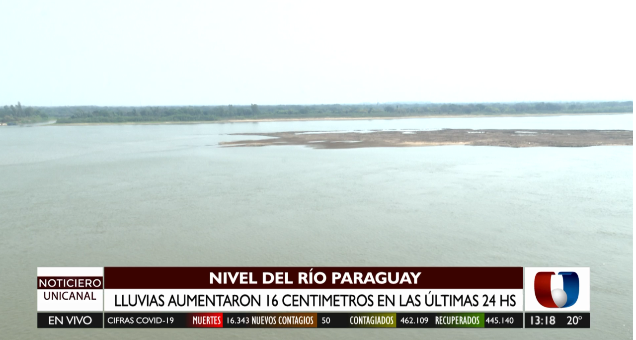 Tras intensas lluvias, nivel del río Paraguay aumentó 16 centímetros