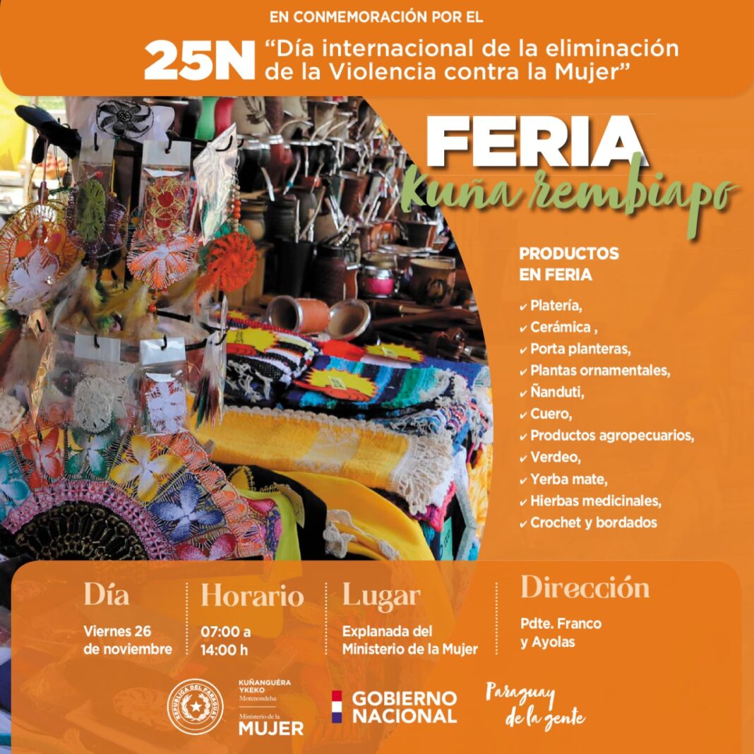 Feria ‘Kuña reambiapo’ expone productos de mujeres emprendedoras.